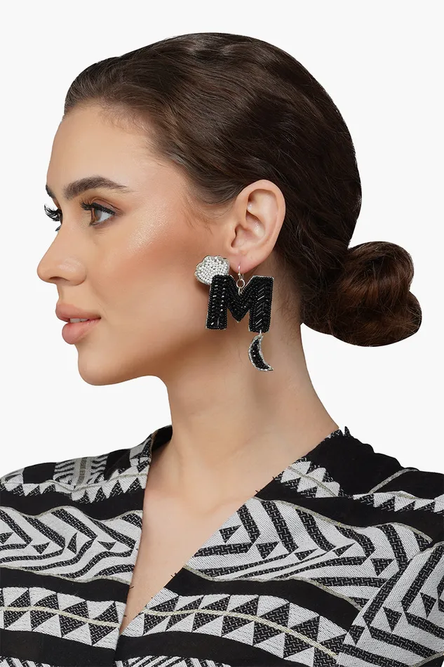 America and Beyond Letter M Beaded Earrings Women Jewelry