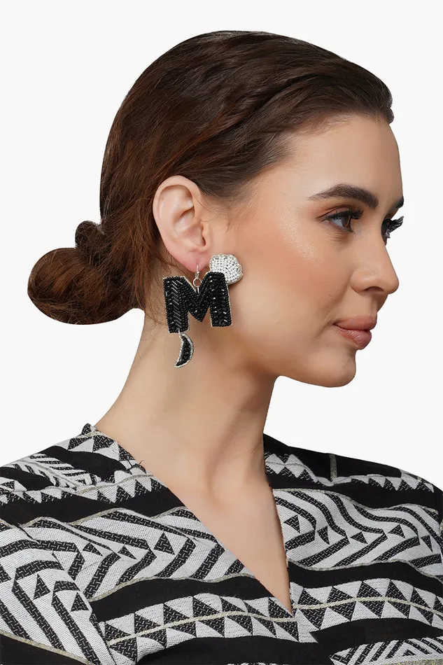 America and Beyond Letter M Beaded Earrings Women Jewelry