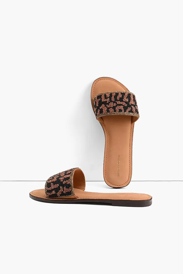America and Beyond Sandals Women Champagne Slipon Sandals