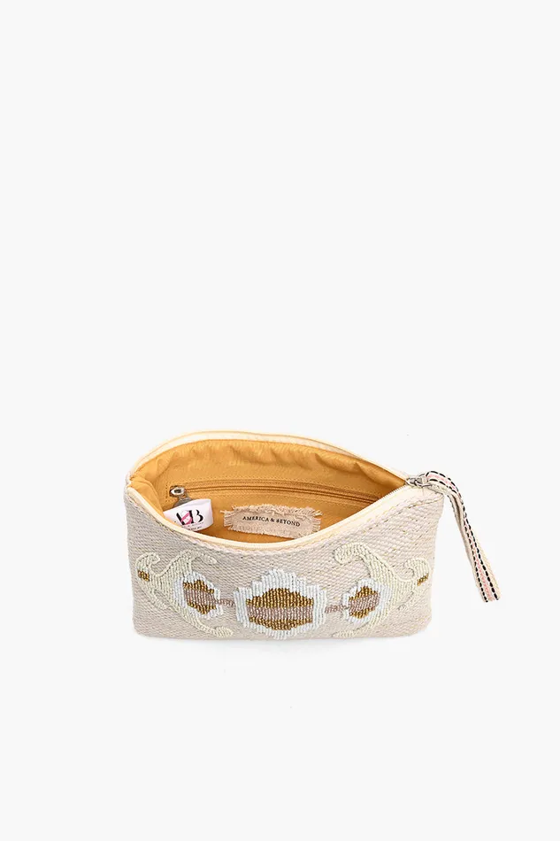 America and Beyond Wild Nights Embellished Top Zip Clutch Women Crossbody Bags