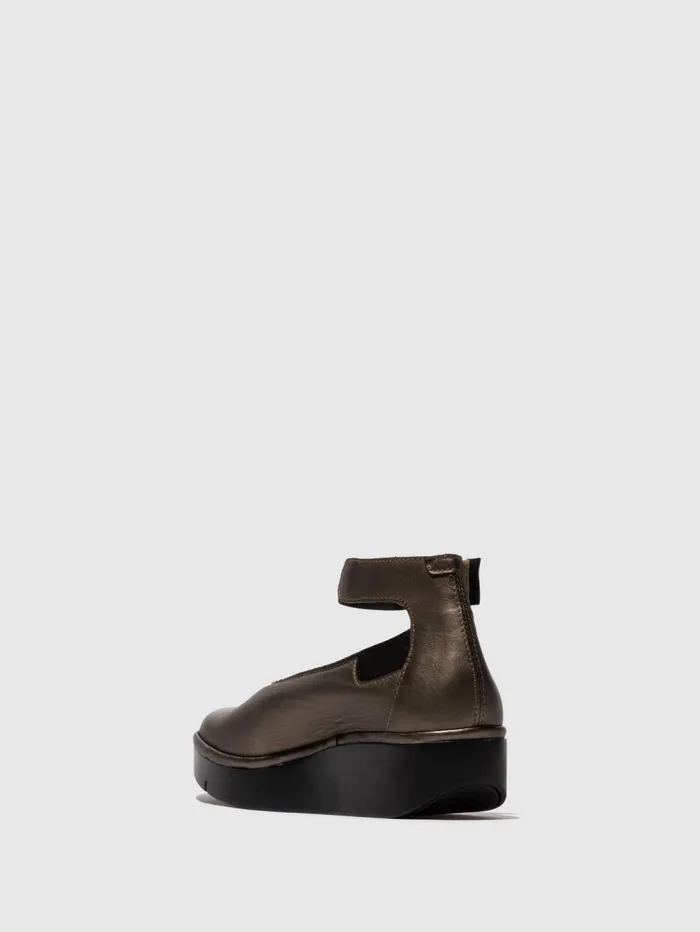 Ankle Strap Shoes JOZI499FLY PEWTER Women Fly London Shoes
