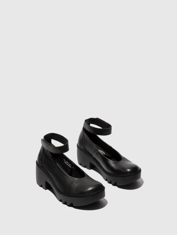 Ankle Strap Shoes TIRY497FLY BLACK Women Fly London Shoes