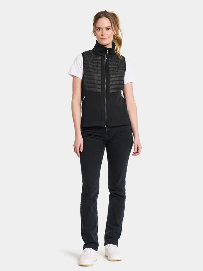 Annema Vest Black Women Didriksons Vests Annema Vest Black Women Didriksons Vests