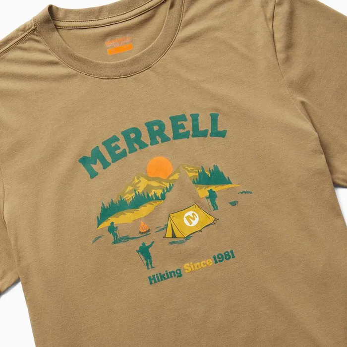 Arched Camp Tee Sepia Tint Men Merrell Tops Arched Camp Tee Sepia Tint Men Merrell Tops