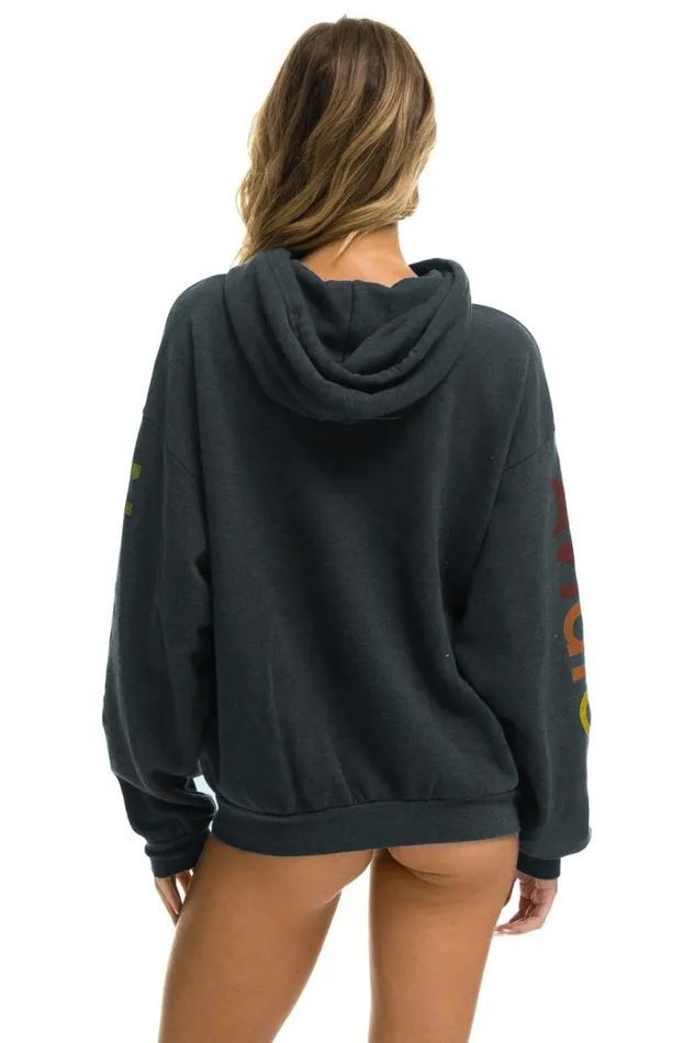 Aspen Relaxed Pullover Hoodie 8211 Charcoal WomenMen Aviator Nation Hoodies