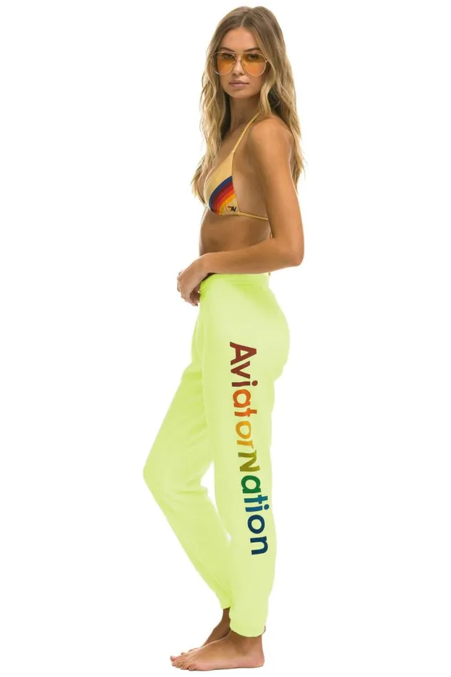Aspen Sweatpants 8211 Neon Yellow Women Aviator Nation Sweatpants