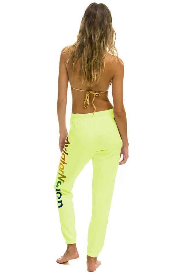 Aspen Sweatpants 8211 Neon Yellow Women Aviator Nation Sweatpants