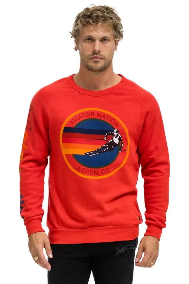 Aspen Sweatshirt 8211 Red WomenMen Aviator Nation Sweatshirts