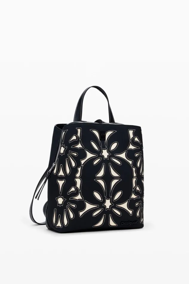 Backpacks Women Desigual Flower Backpack Black