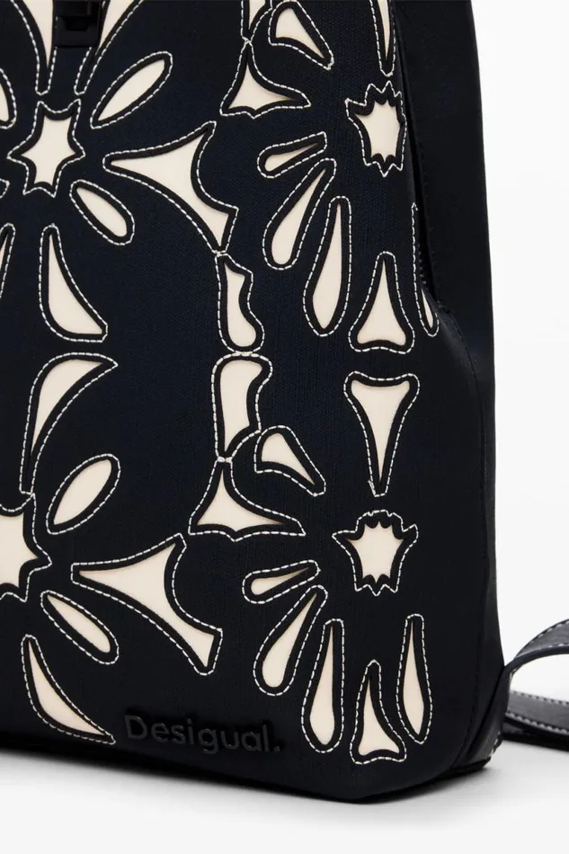 Backpacks Women Desigual Flower Backpack Black