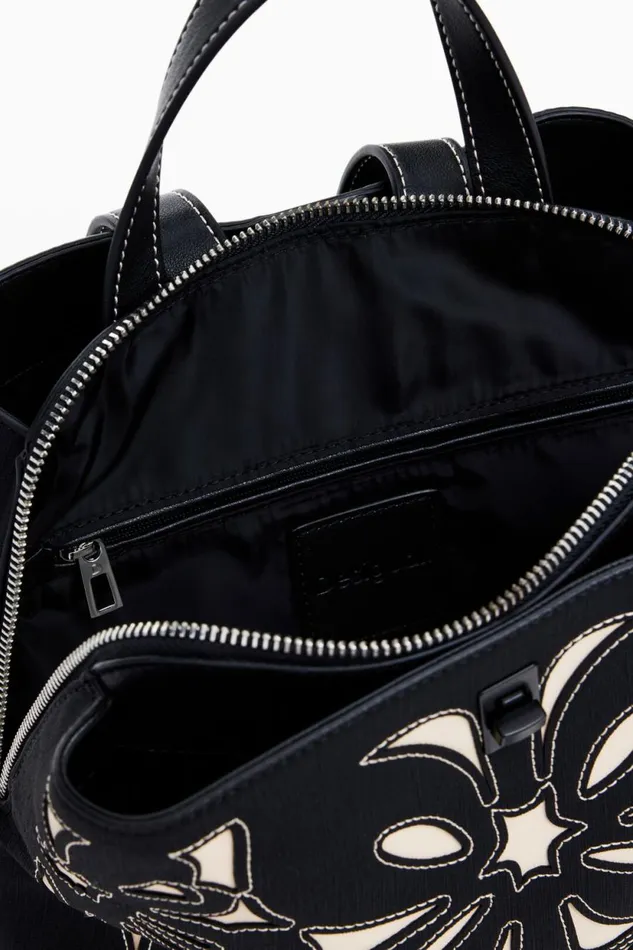 Backpacks Women Desigual Flower Backpack Black