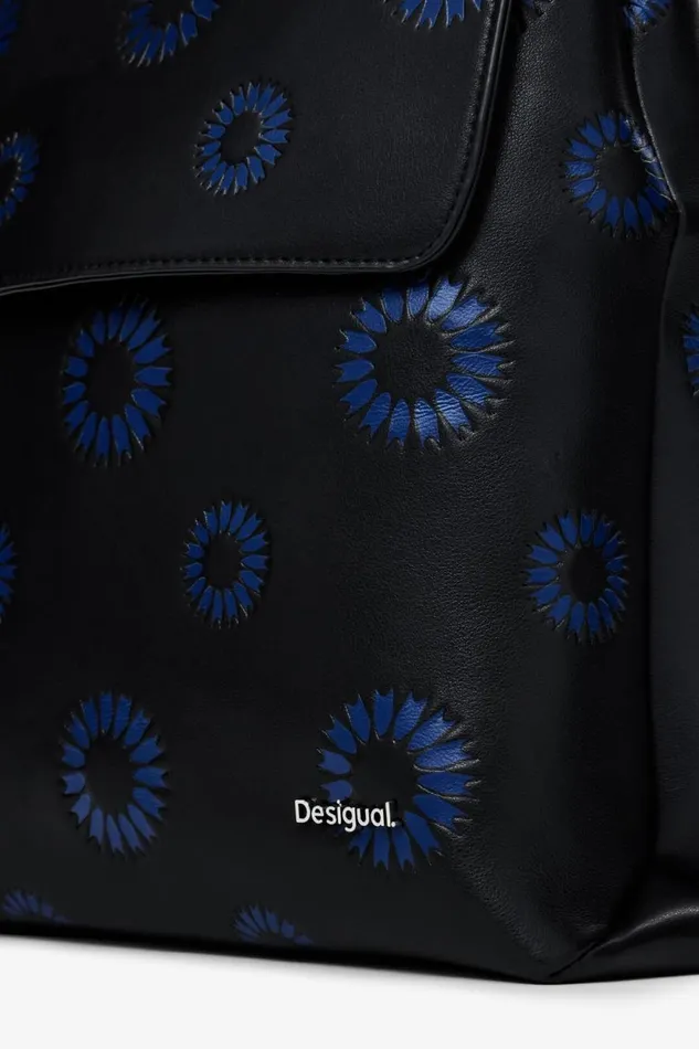 Backpacks Women Desigual Small Sunflower Backpack Black