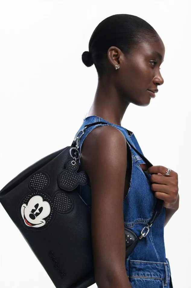 Bags Women Desigual Mickey And Polka Dot Handbag Black