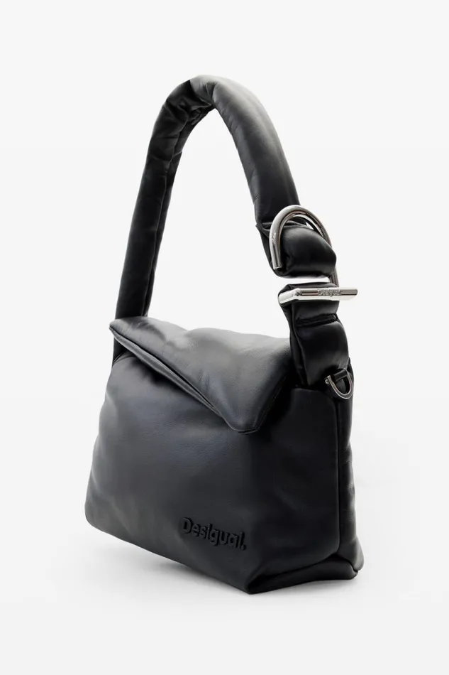 Bags Women Desigual Midsize Leather Bag Black