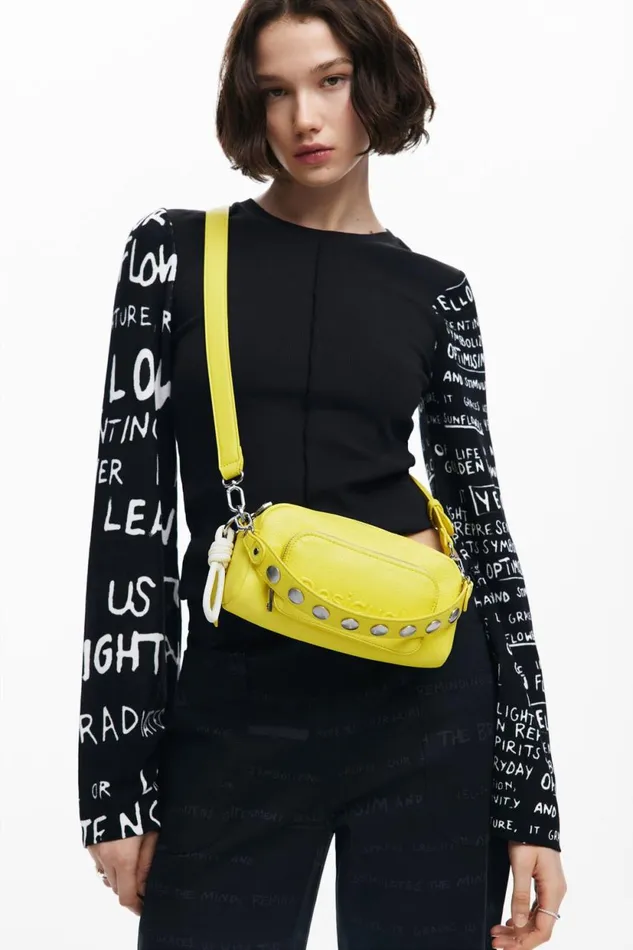 Bags Women Desigual Multihandle Faux Leather Crossbody Bag Yellow