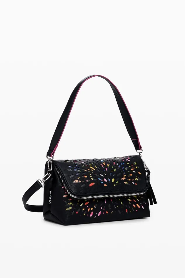 Bags Women Desigual Stained Glass Crossbody Bag Black