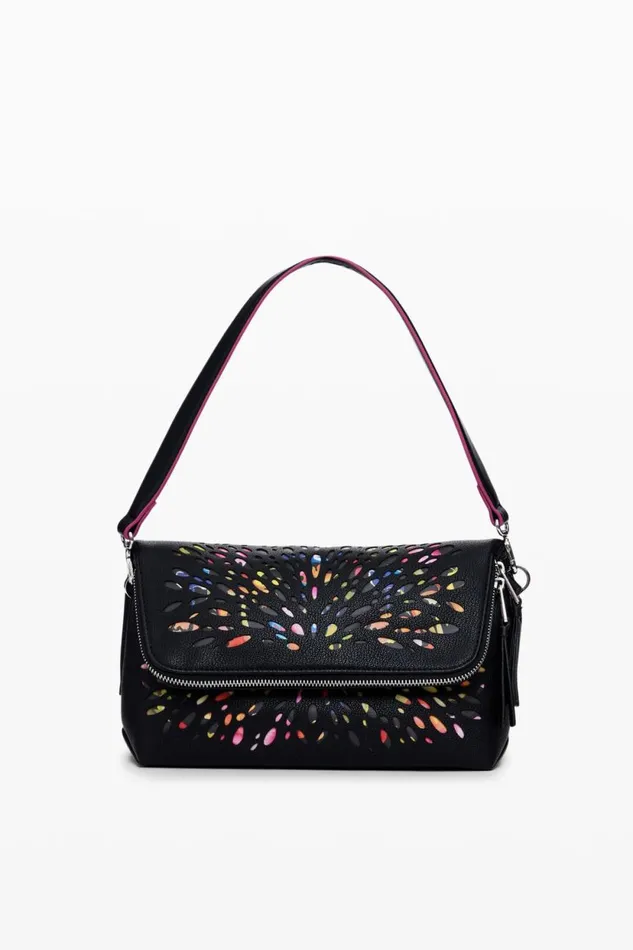 Bags Women Desigual Stained Glass Crossbody Bag Black
