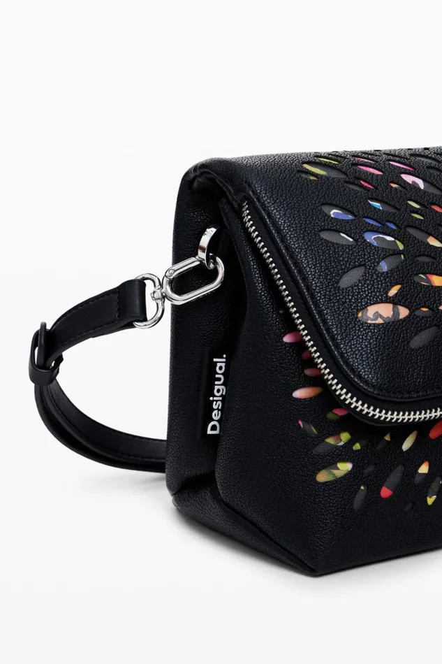 Bags Women Desigual Stained Glass Crossbody Bag Black