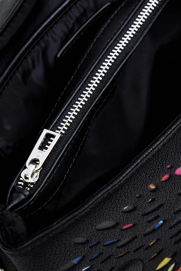 Bags Women Desigual Stained Glass Crossbody Bag Black