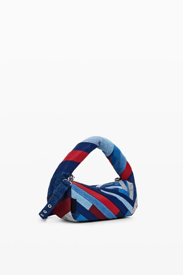 Bags Women Desigual Striped Denim Bag Blue