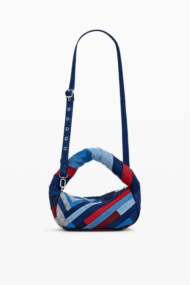 Bags Women Desigual Striped Denim Bag Blue