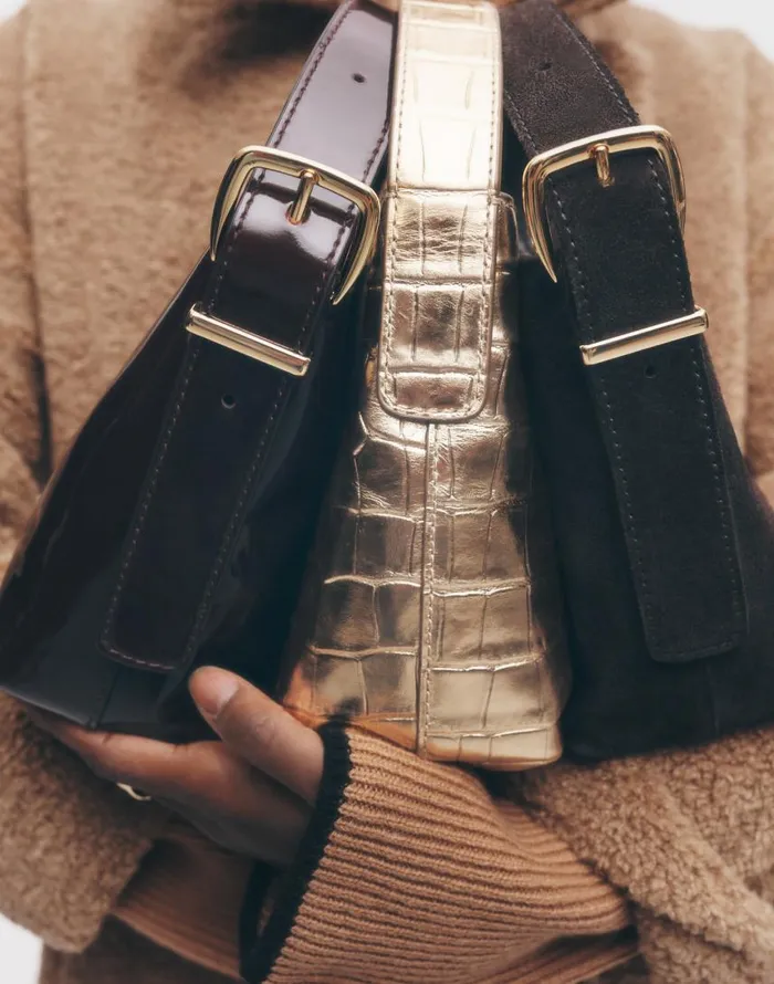 Bags Women Madewell The Essential Micro Bucket Tote Gold Metallic