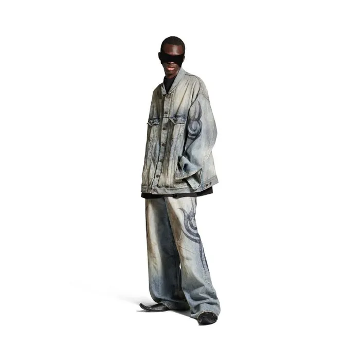 Balenciaga Denim WomenMen Men039s Y2k Oversized Jacket In Light Blue Light Blue