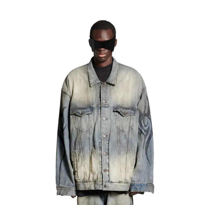 Balenciaga Denim WomenMen Men039s Y2k Oversized Jacket In Light Blue Light Blue Balenciaga Denim WomenMen Men039s Y2k Oversized Jacket In Light Blue Light Blue
