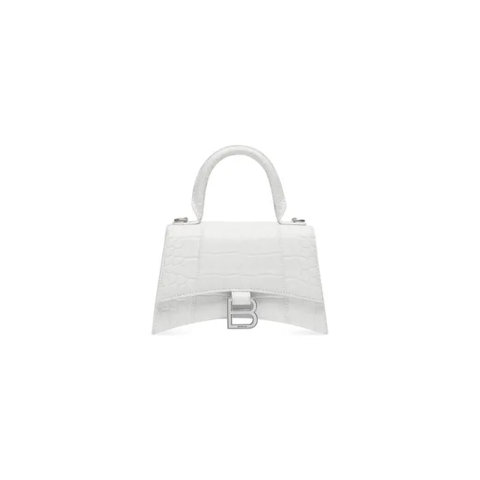 Balenciaga Handbags Women Women039s Hourglass Xs Handbag Crocodile Embossed In White White Balenciaga Handbags Women Women039s Hourglass Xs Handbag Crocodile Embossed In White White