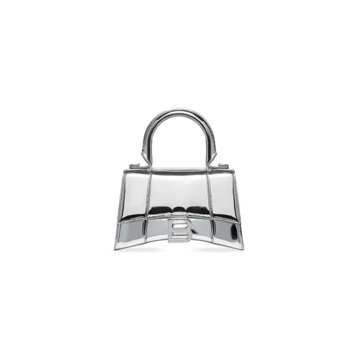 Balenciaga Handbags Women Women039s Hourglass Xs Handbag Mirror Effect In Silver Silver Balenciaga Handbags Women Women039s Hourglass Xs Handbag Mirror Effect In Silver Silver