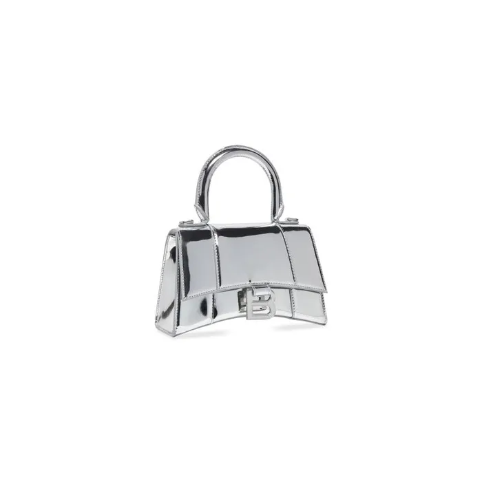 Balenciaga Handbags Women Women039s Hourglass Xs Handbag Mirror Effect In Silver Silver