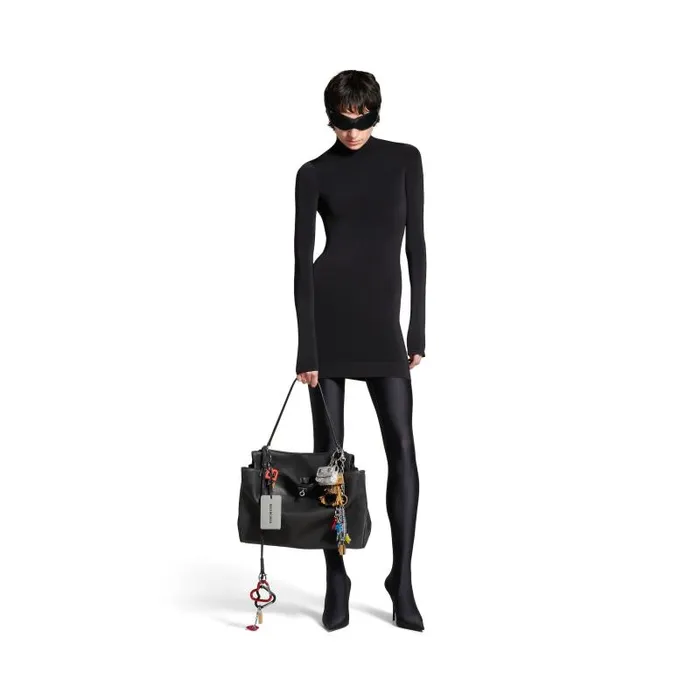 Balenciaga Handbags Women Women039s Rodeo Large Handbag Used Effect With Charms In Black Black Balenciaga Handbags Women Women039s Rodeo Large Handbag Used Effect With Charms In Black Black