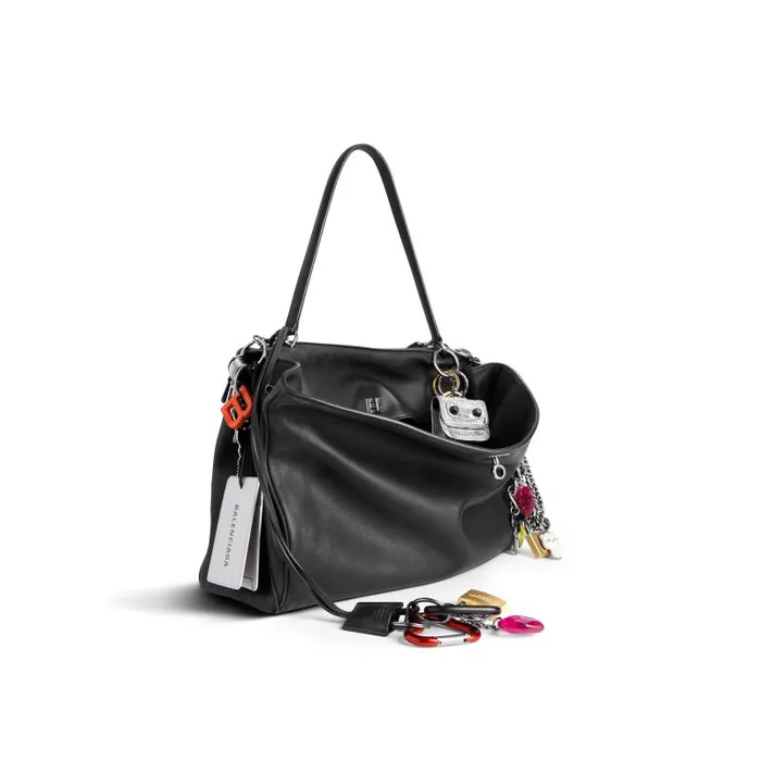 Balenciaga Handbags Women Women039s Rodeo Large Handbag Used Effect With Charms In Black Black Balenciaga Handbags Women Women039s Rodeo Large Handbag Used Effect With Charms In Black Black