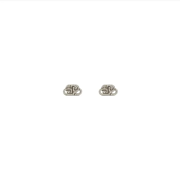 Balenciaga Jewelry Women Women039s Bb Xs Stud Earrings In Crystalsilver Crystalsilver