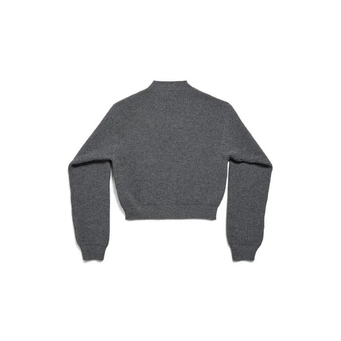 Balenciaga Knitwear Women Women039s Patch Cropped Sweater In Grey Grey Balenciaga Knitwear Women Women039s Patch Cropped Sweater In Grey Grey