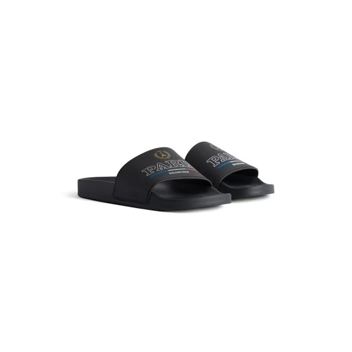 Balenciaga Sandals and Mules Men Men039s Pool Slide Sandal In Black Black Balenciaga Sandals and Mules Men Men039s Pool Slide Sandal In Black Black