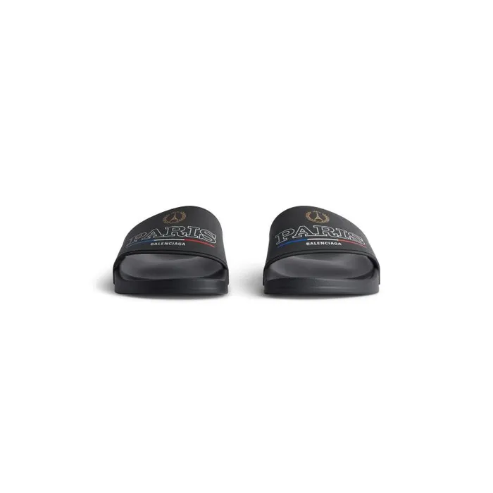 Balenciaga Sandals and Mules Men Men039s Pool Slide Sandal In Black Black Balenciaga Sandals and Mules Men Men039s Pool Slide Sandal In Black Black