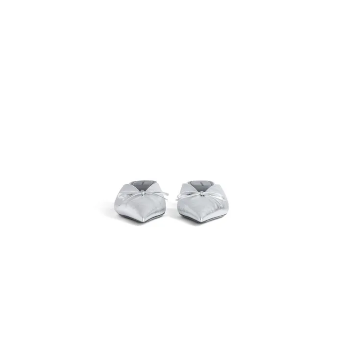 Balenciaga Sandals and Mules Women Women039s Knife Bow 40mm Mule In Silver Silver Balenciaga Sandals and Mules Women Women039s Knife Bow 40mm Mule In Silver Silver