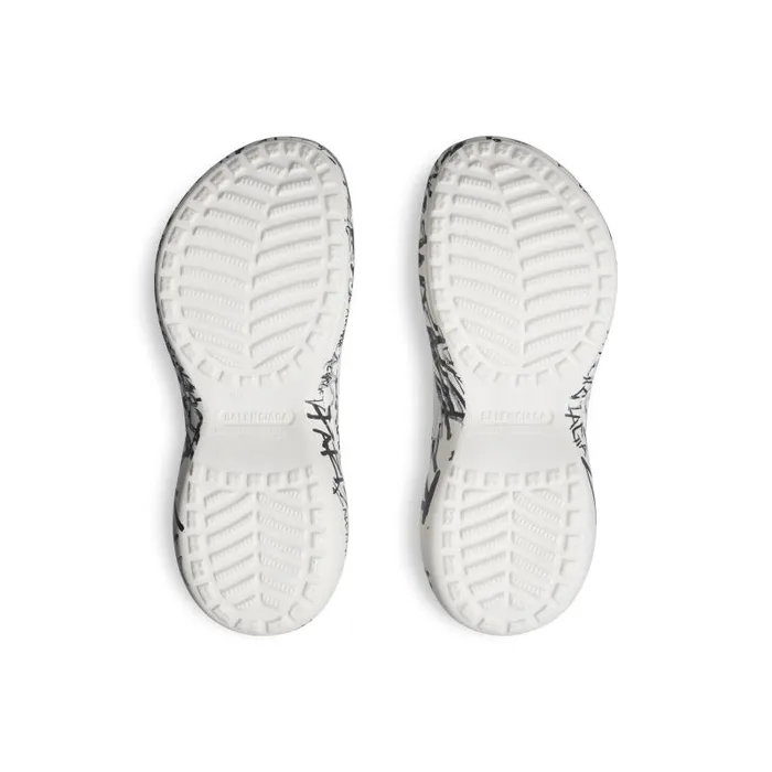 Balenciaga Sandals and Mules Women Women039s Pool Crocs Graffiti Slide Sandal In Whiteblack Whiteblack Balenciaga Sandals and Mules Women Women039s Pool Crocs Graffiti Slide Sandal In Whiteblack Whiteblack