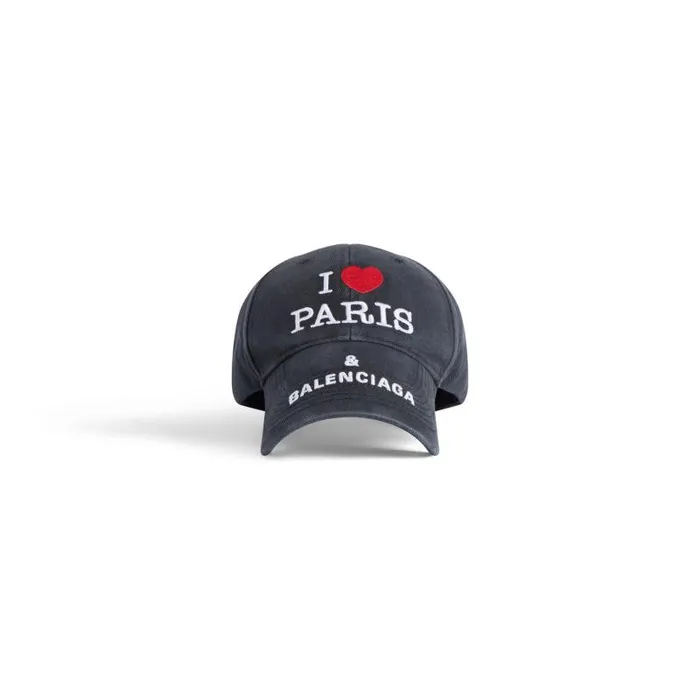 Balenciaga Scarves and Caps WomenMen I Love Paris and Balenciaga Cap In Black Black