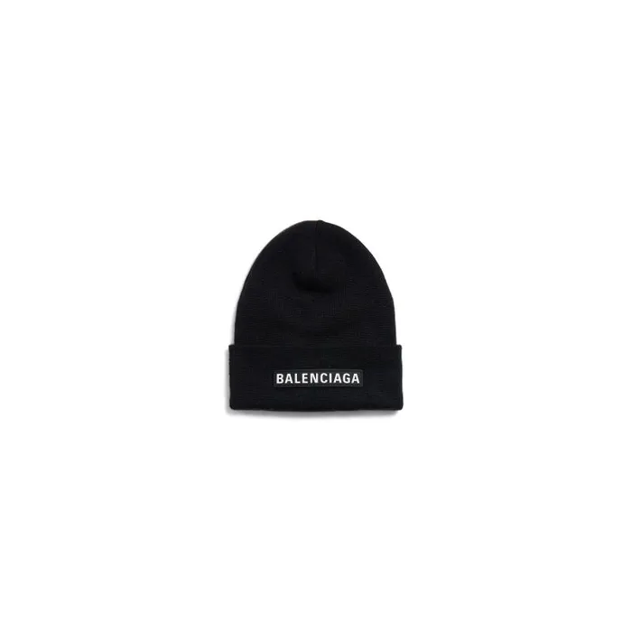 Balenciaga Scarves and Caps WomenMen Patch Beanie In Black Black