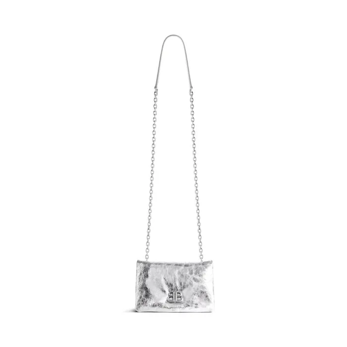 Balenciaga Shoulder Bags Women Women039s Monaco Nano Bag Metallized In Silver Silver Balenciaga Shoulder Bags Women Women039s Monaco Nano Bag Metallized In Silver Silver