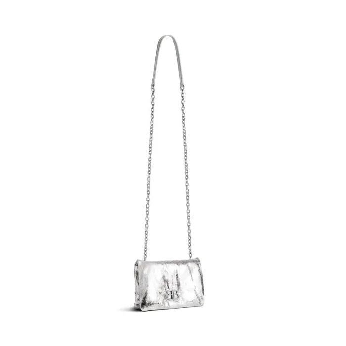 Balenciaga Shoulder Bags Women Women039s Monaco Nano Bag Metallized In Silver Silver Balenciaga Shoulder Bags Women Women039s Monaco Nano Bag Metallized In Silver Silver