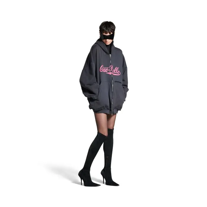Balenciaga Sweatshirts and Hoodies Women Women039s Ciao Bello Pulled Hoodie Large Fit In Black Black