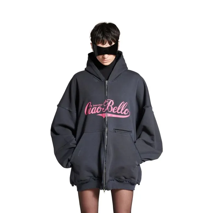 Balenciaga Sweatshirts and Hoodies Women Women039s Ciao Bello Pulled Hoodie Large Fit In Black Black Balenciaga Sweatshirts and Hoodies Women Women039s Ciao Bello Pulled Hoodie Large Fit In Black Black