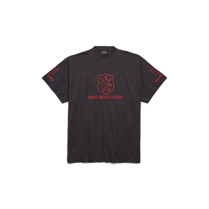 Balenciaga Tshirts Men Men039s Lion Club Tshirt Oversized In Blackred Blackred Balenciaga Tshirts Men Men039s Lion Club Tshirt Oversized In Blackred Blackred