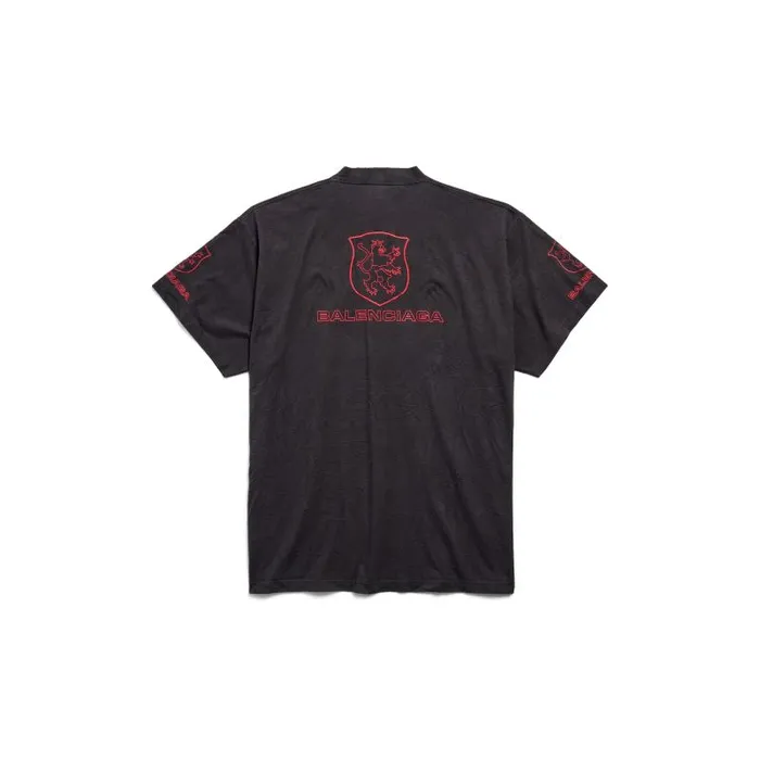 Balenciaga Tshirts Men Men039s Lion Club Tshirt Oversized In Blackred Blackred Balenciaga Tshirts Men Men039s Lion Club Tshirt Oversized In Blackred Blackred