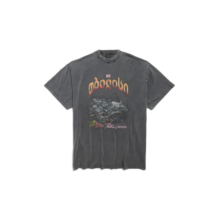 Balenciaga Tshirts Men Men039s Tbilisi Tshirt Oversized In Black Faded Black Faded Balenciaga Tshirts Men Men039s Tbilisi Tshirt Oversized In Black Faded Black Faded