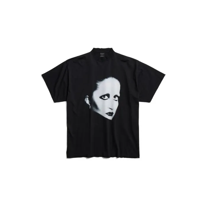Balenciaga Tshirts WomenMen Balenciaga Music Mina Series Tshirt Oversized In Blackwhite Blackwhite