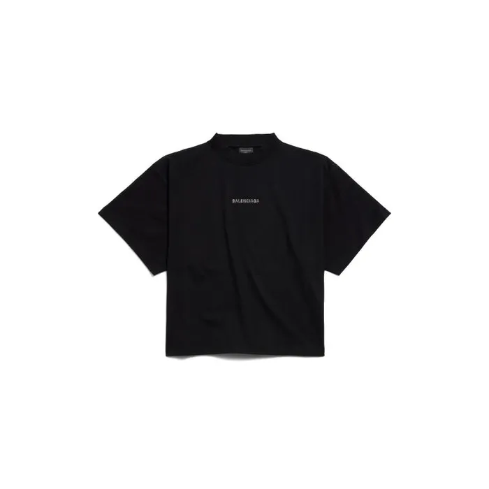 Balenciaga Tshirts Women Women039s Balenciaga Back Strass Cropped Tshirt In Black Black